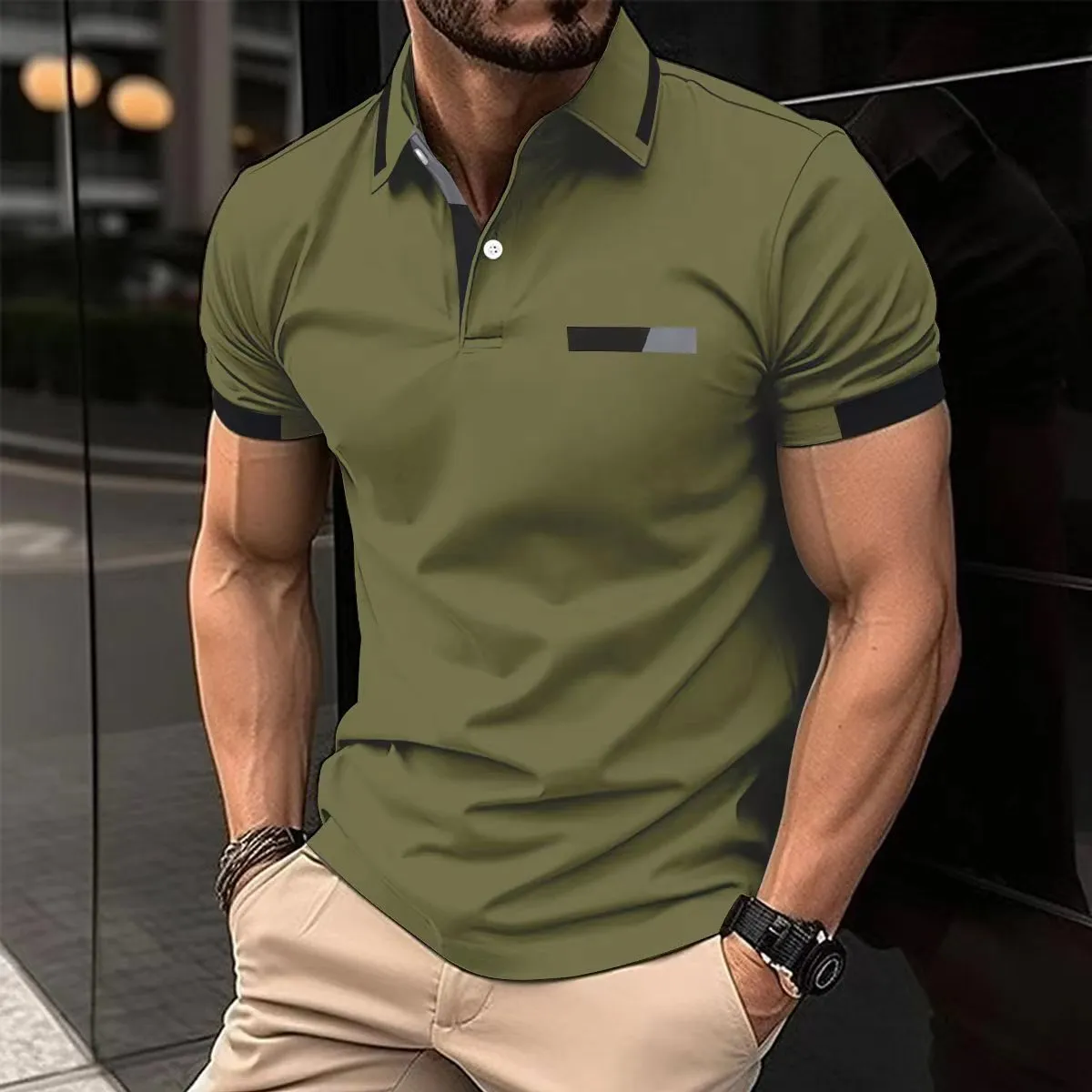 Stylish Turn-Down Collar Shirt