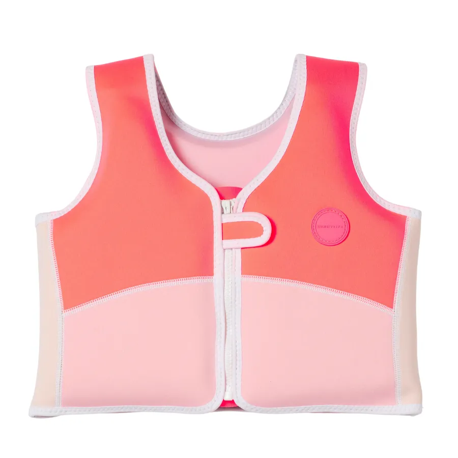 Sunnylife Melody The Mermaid Swim Vest 3-6 Neon Strawberry SCMSVSTL