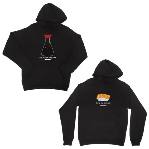 Sushi & Soy Sauce Black Matching Couple Hoodies Funny Wedding Gift