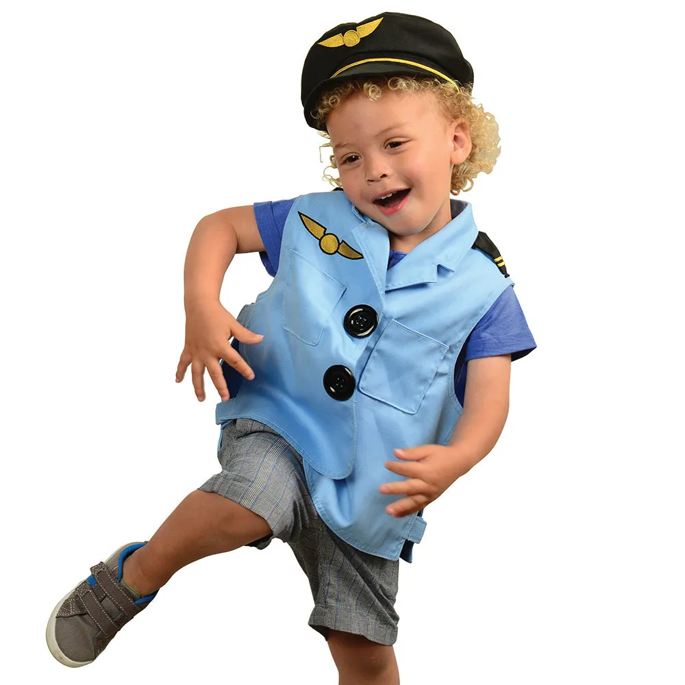 Toddler Dress-Up Vests & Hats Collection: Role-Play Set of 5 | Astronaut, Chef, Farmer, Nature Explorer & Pilot