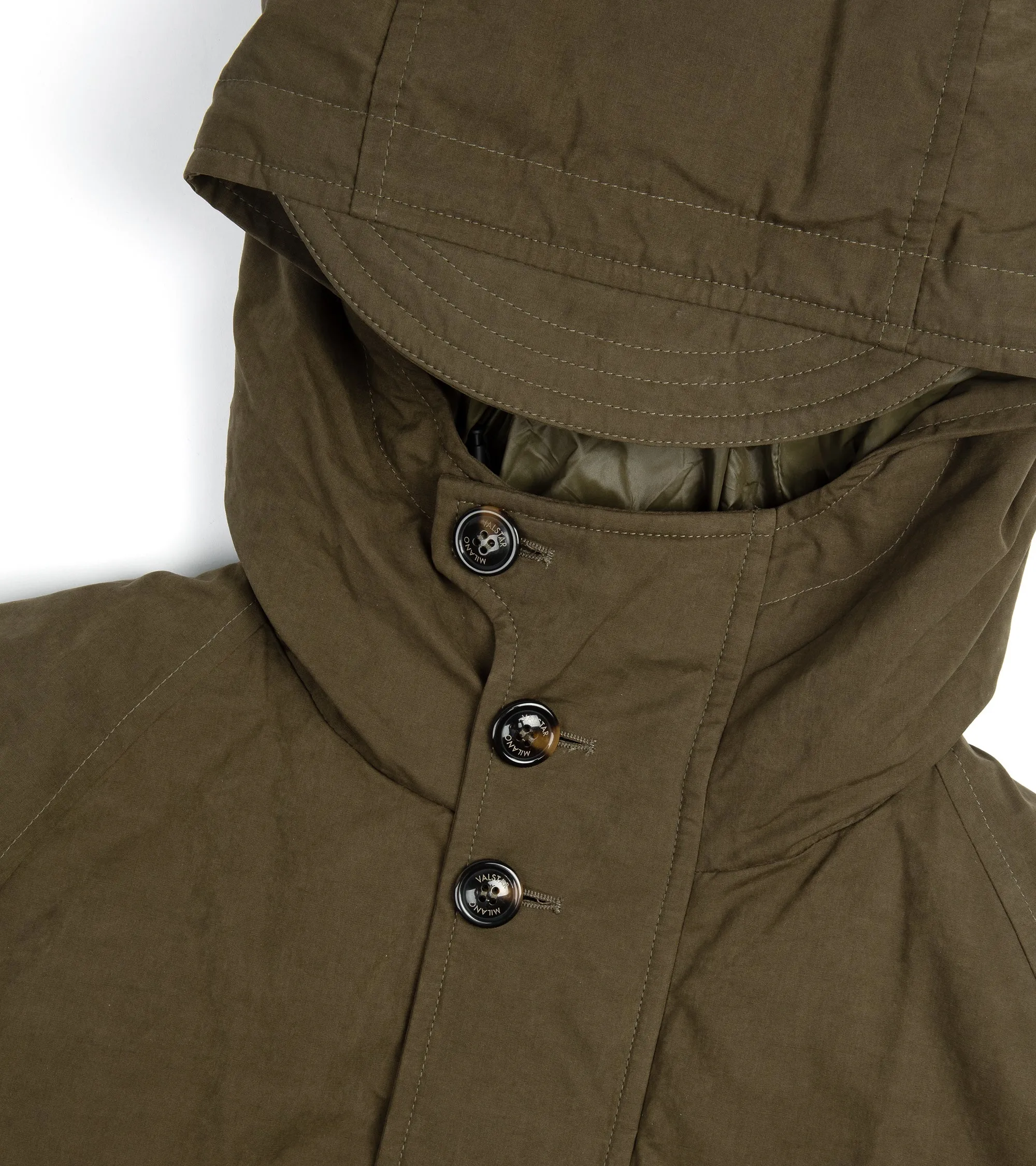 Valstar Liam Waxed Cotton Down Padded Hooded Jacket: Olive