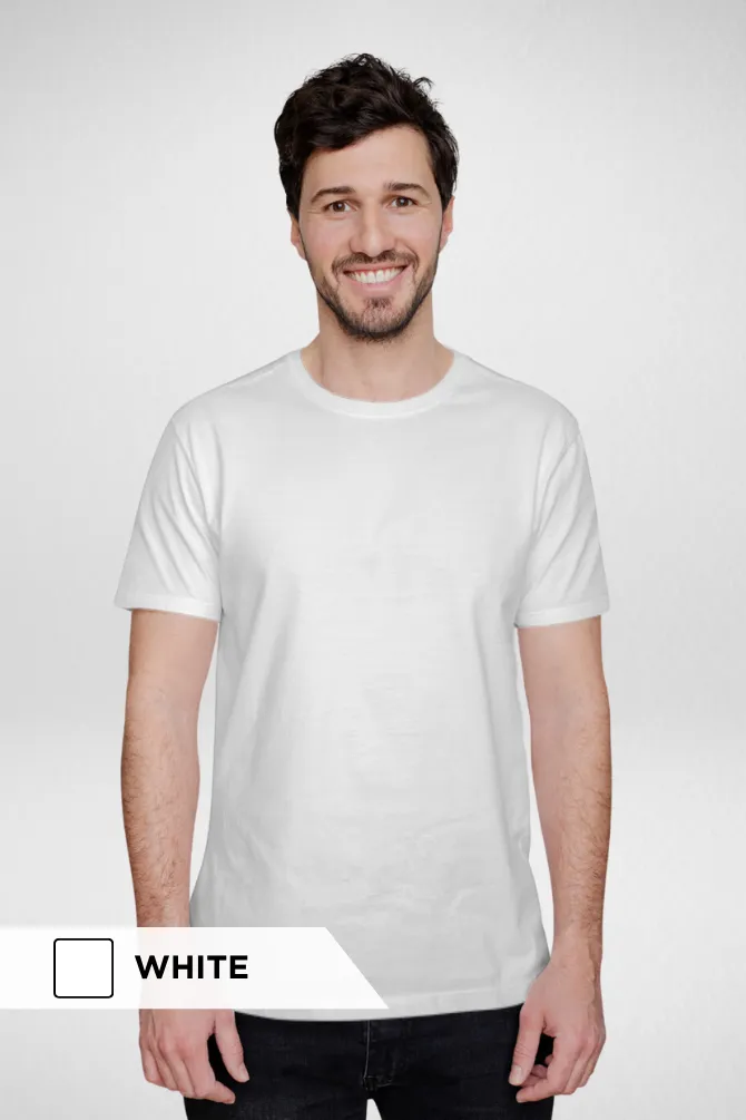 White and Red Plain T-shirts Combo for Men