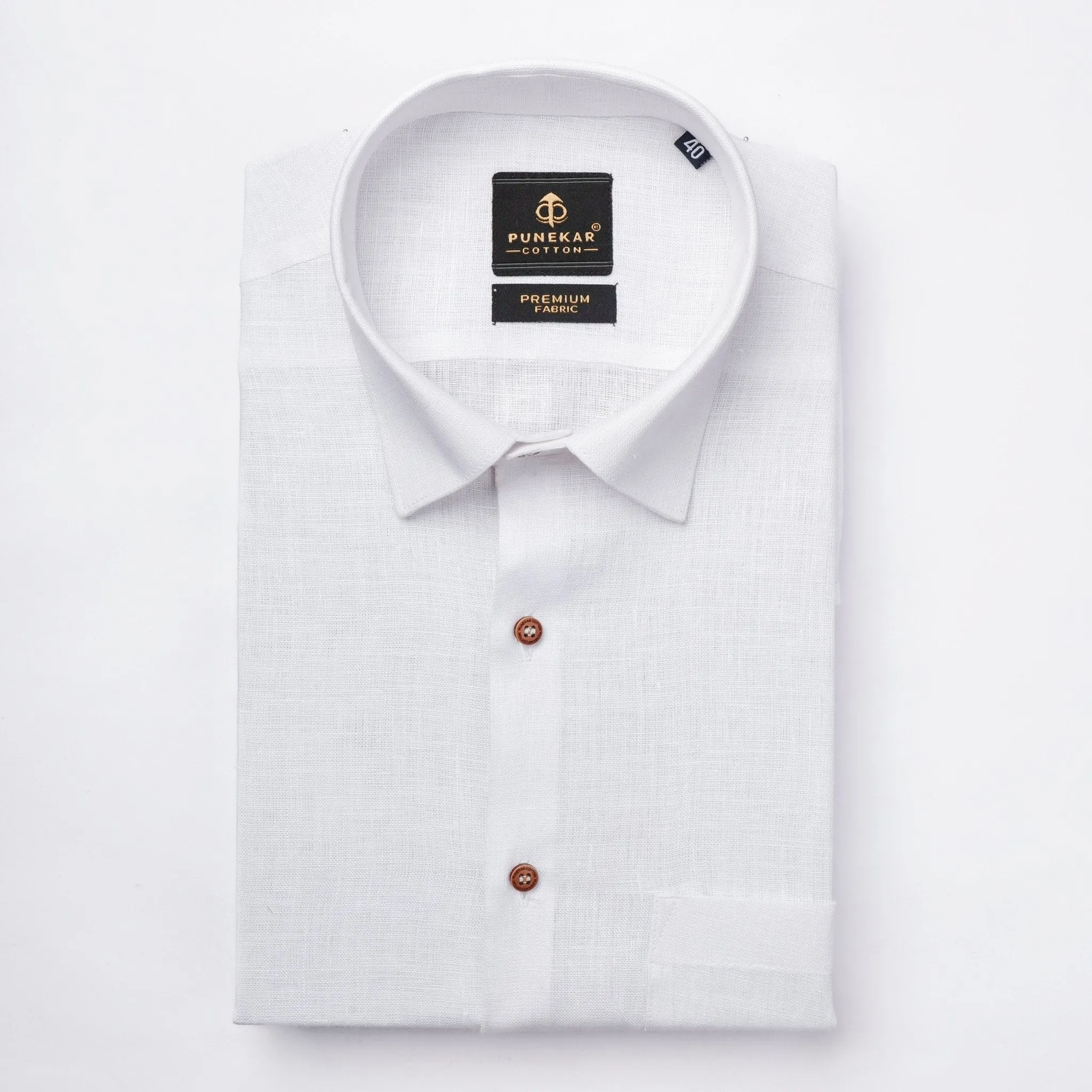 White Color Prime Linen Shirt For Men