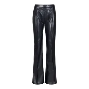 Wide Leg Soft Faux Leather Pant - Midnight