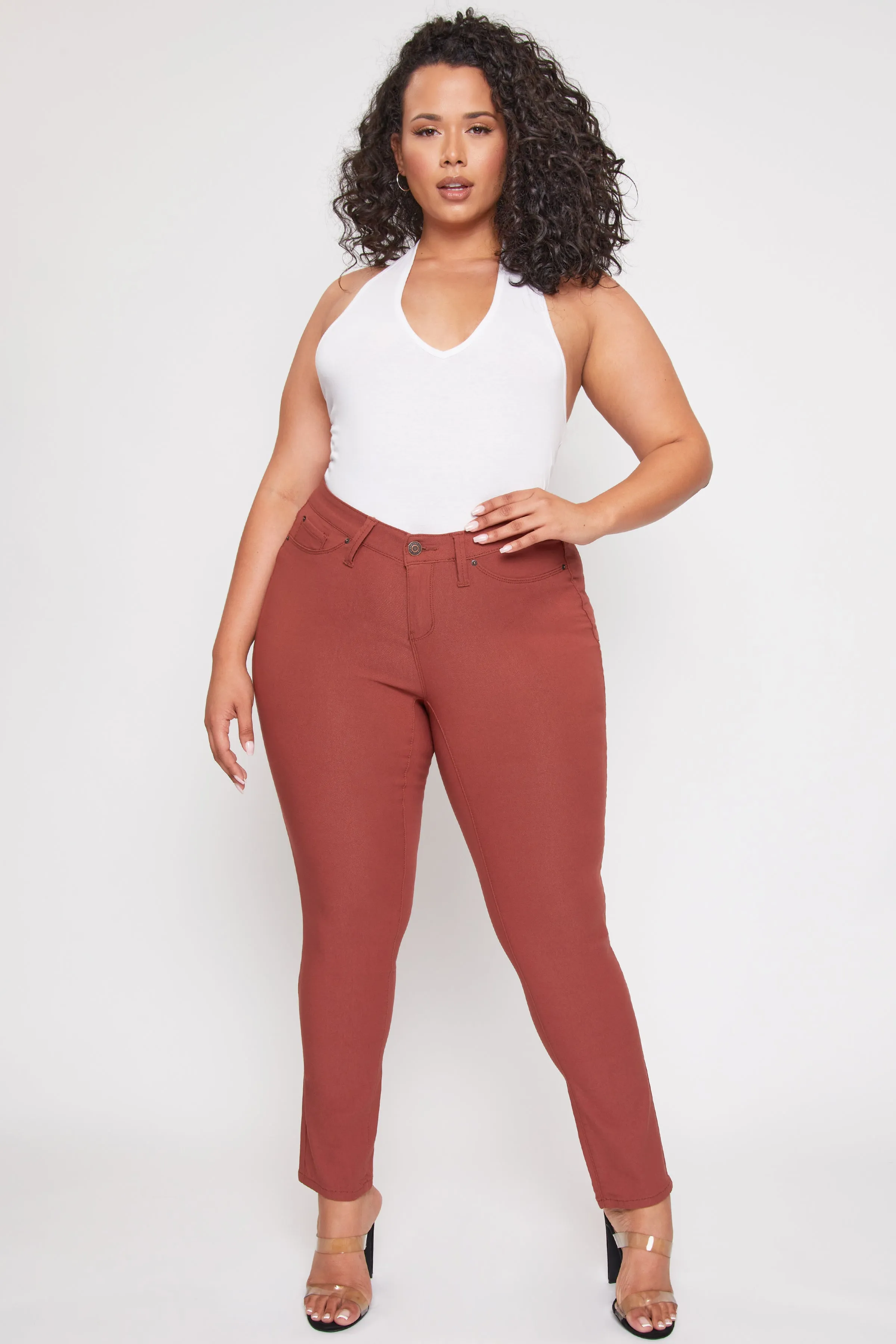 Women´s Plus Hyperstretch Skinny Pants, Redwood